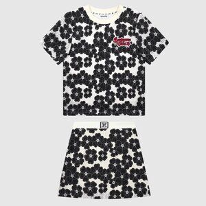 B.Sure Floral Hollow Lace Casual Suit